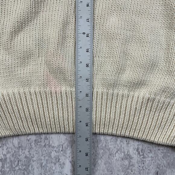 Vintage New River Sweater Mens Large Beige Paddles Knit Ivy Preppy J. Riggins - Picture 9 of 10